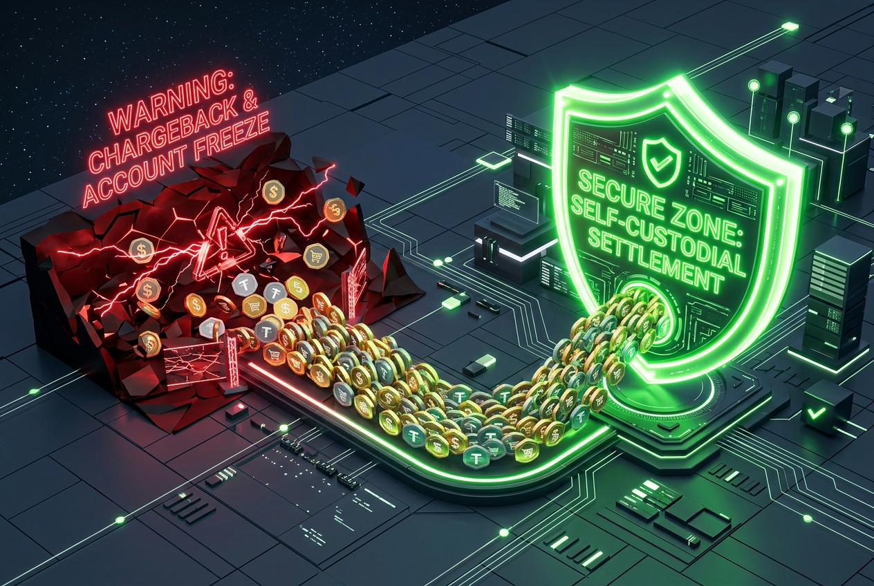 Self-custodial settlement shield and warning signs