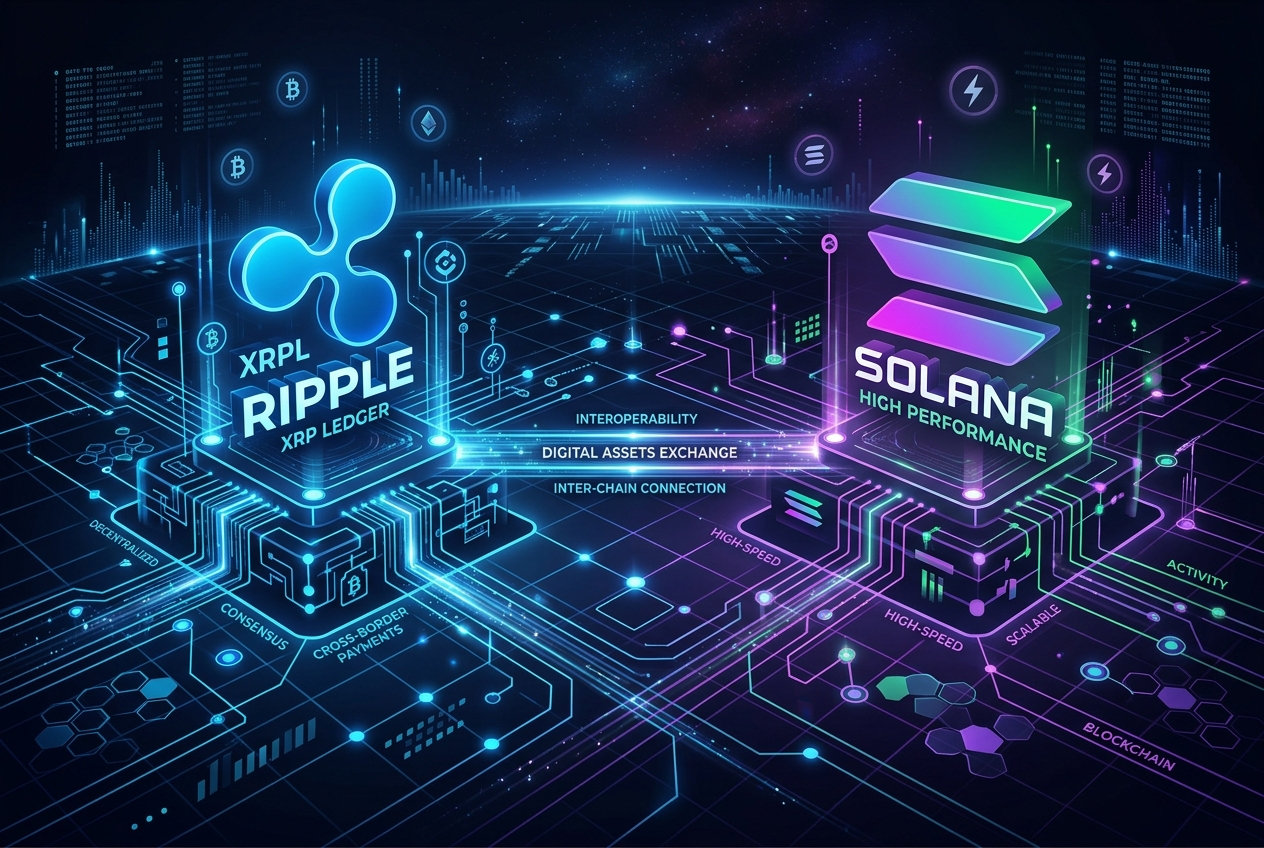 XRPL vs Solana Payment Gateway Illustration