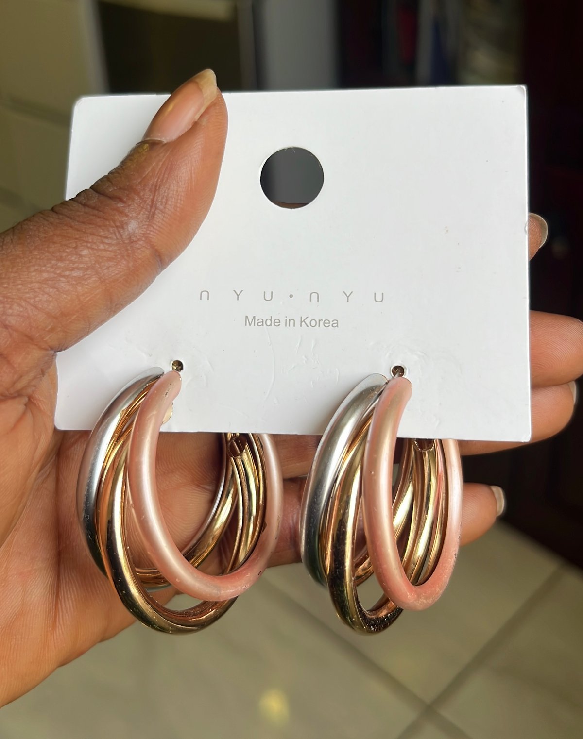 Three-Color Earrings