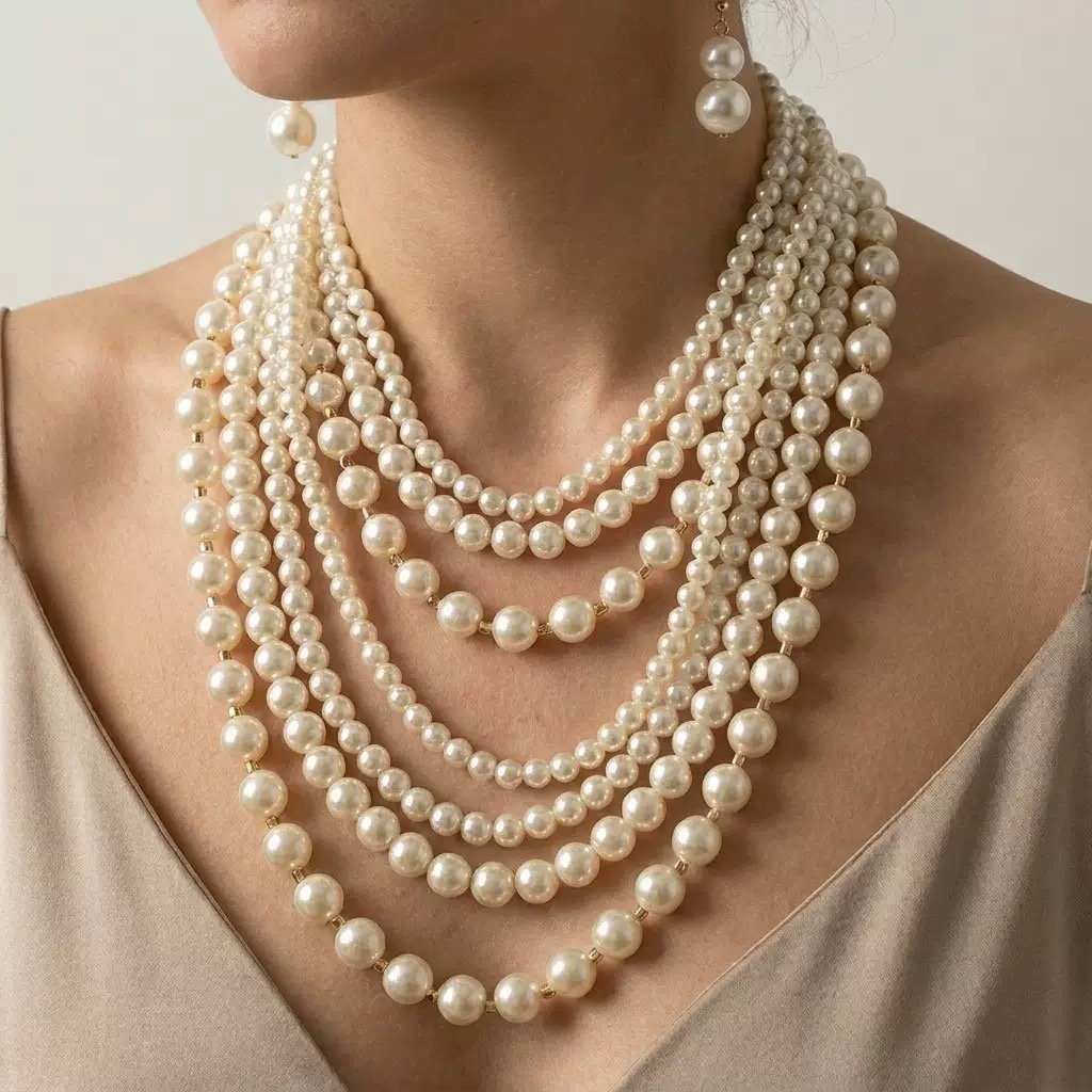 Pearl Necklace Earrings